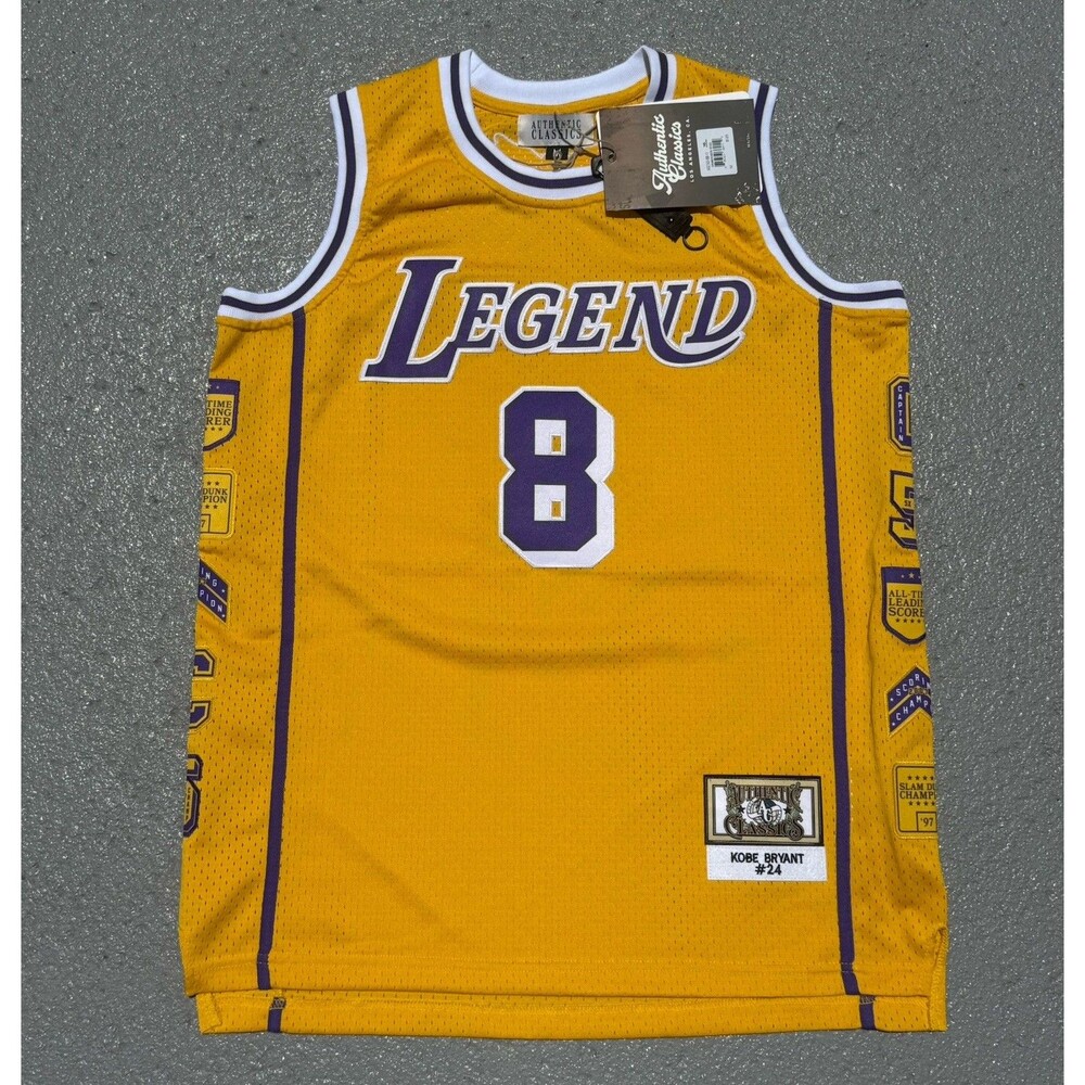Men’s Kobe Bryant Legend Mamba Jersey Headgear Classics Gold Size Medium